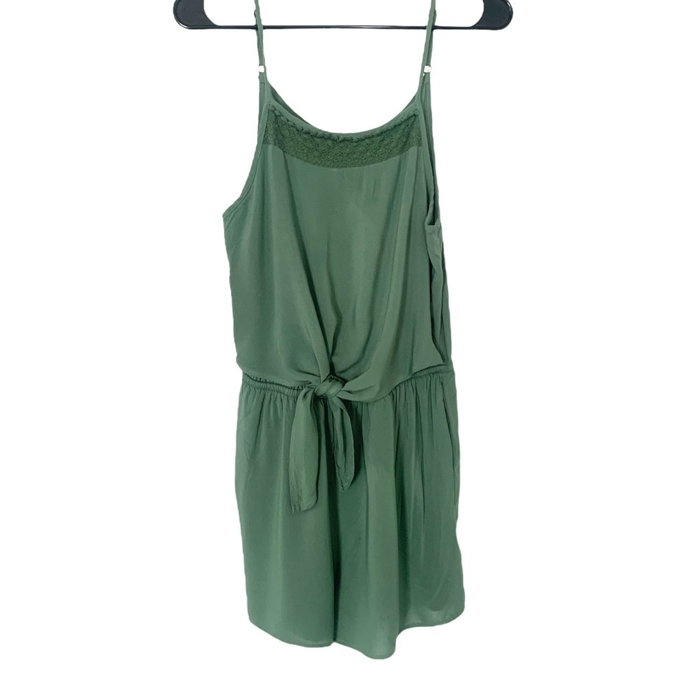 Blue Rain Size Medium Shorts Romper tie front cami green